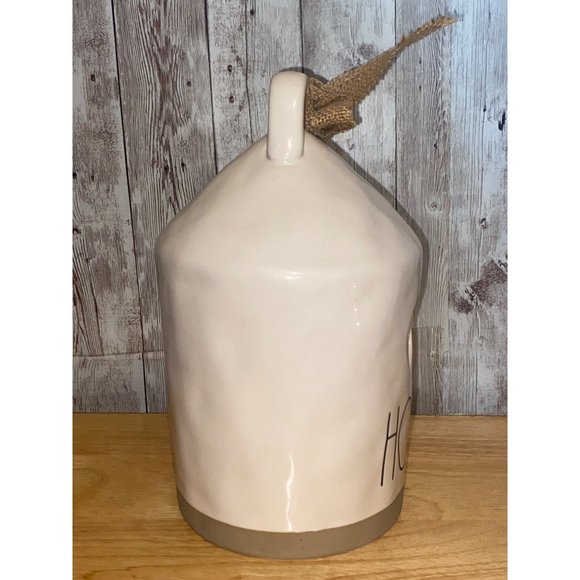 Rae Dunn Ceramic Home Round Cylinder Birdhouse Tan Bottom Farmhouse Home Decor - Picture 4 of 7